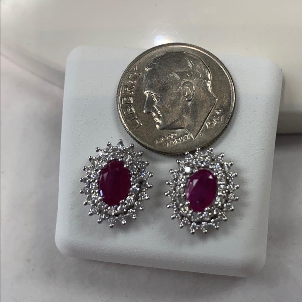 New 14k Solid Gold Diamonds Ruby Set - image 4